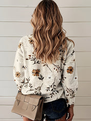 Naomi Beckwith | Floral V-Neck Sweater For Women