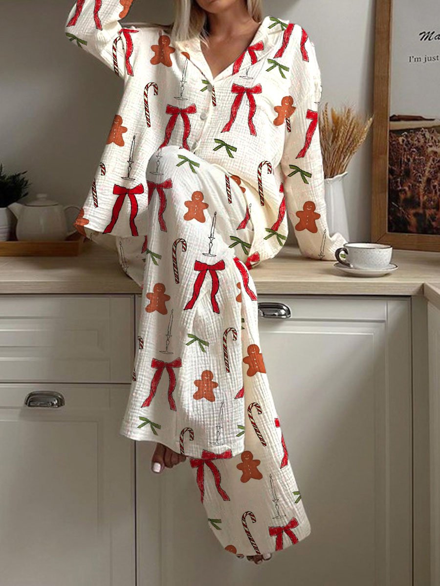 Beatrice Lavigne | Christmas Print Pajama Set For Women