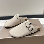 Antoine Duval | Suede Buckle Platform Clog Slippers For Unisex