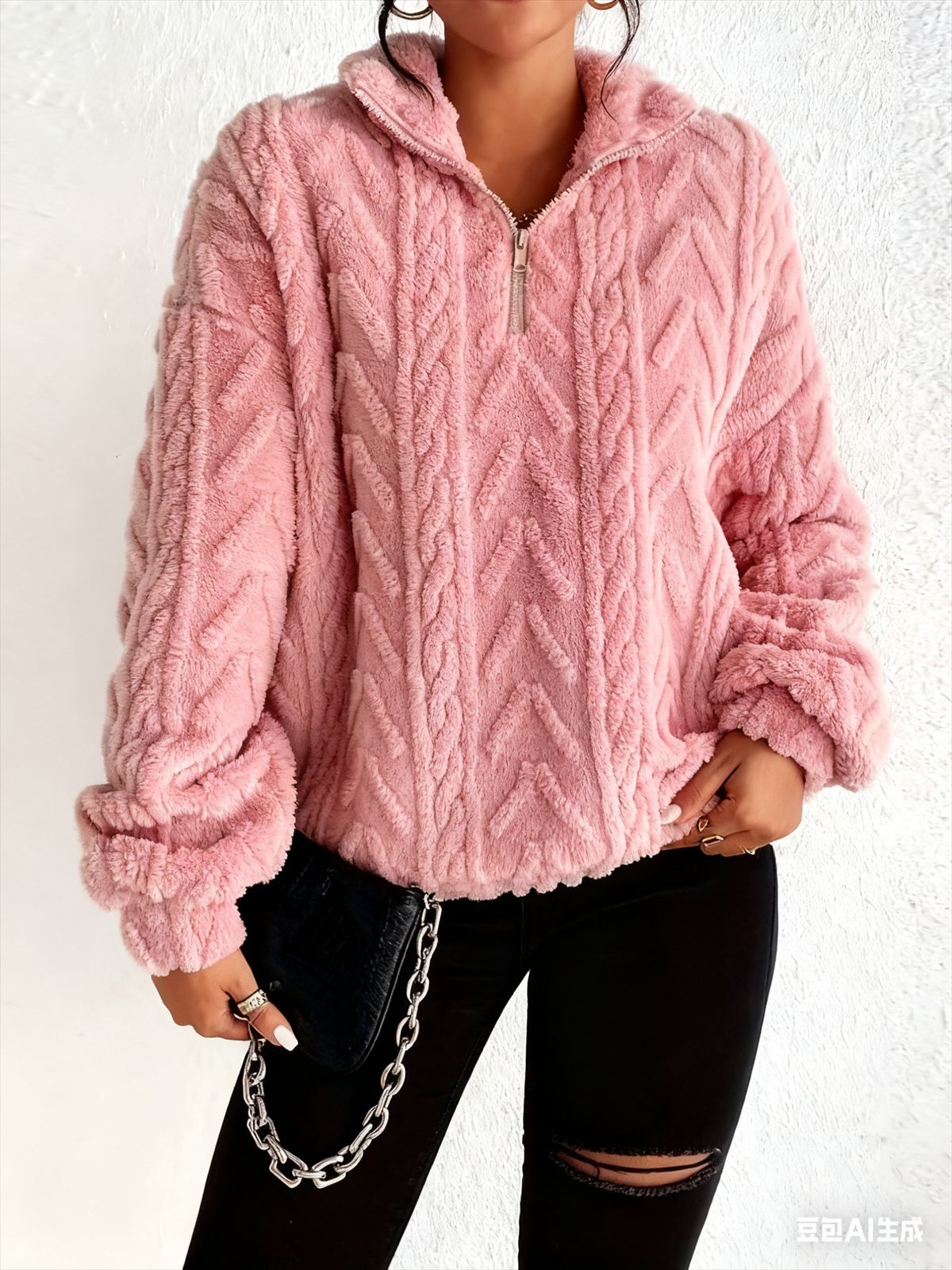 Adele Sorensen | Cable Knit Quarter-Zip Pullover For Women