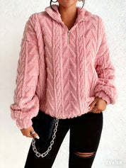 Adele Sorensen | Cable Knit Quarter-Zip Pullover For Women