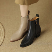 Adele Montrose | Pointed-Toe Ankle Boots With Side Zipper For Women
