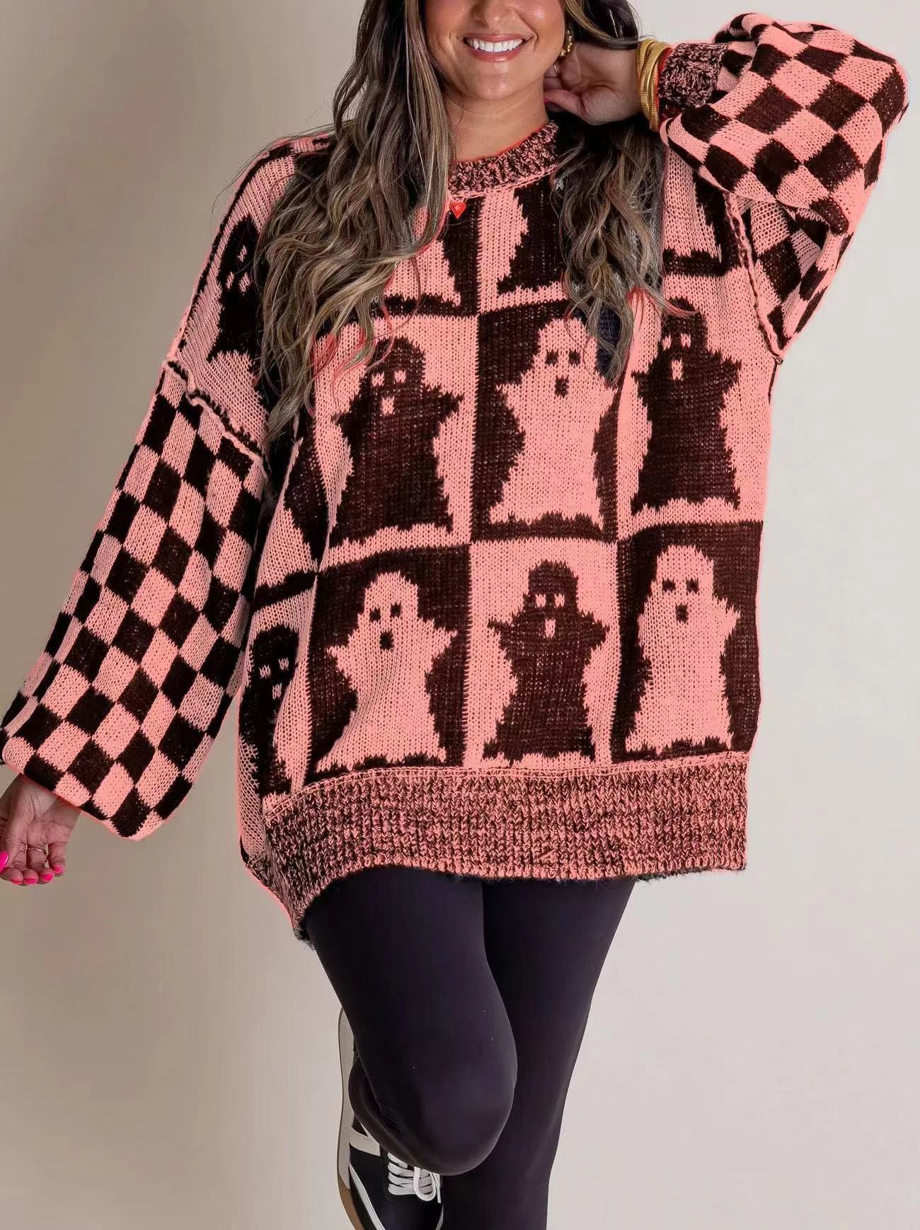 Priscilla Duchamp | Halloween Pumpkin Ghost Sweater For Women