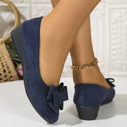 Lucinda Hartbourne | Black Bow Detail Ballet Flats Slip-On