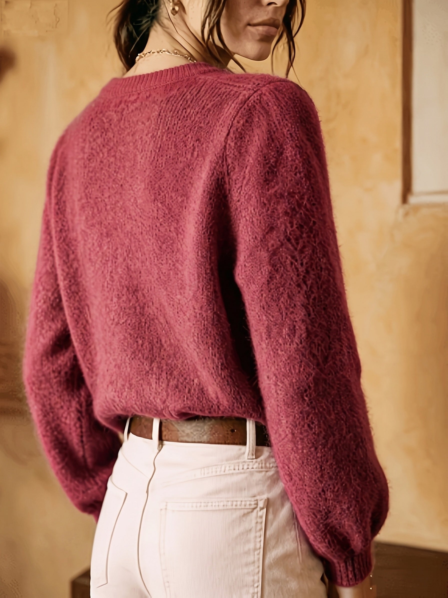 Renata Fontclair | Textured Round-Neck Sweater For Women
