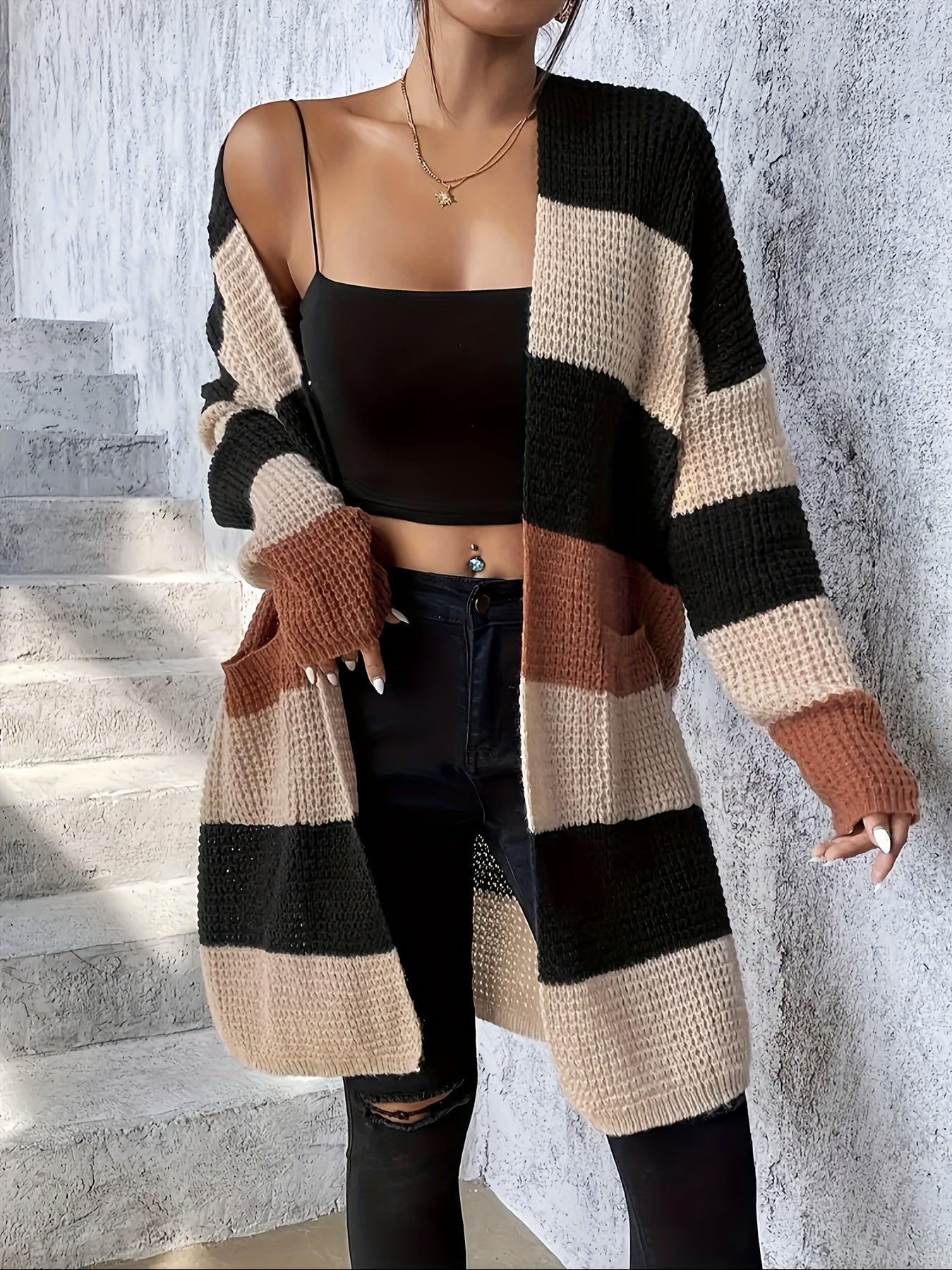 Rosalie Northwood | Colorblock Longline Cardigan For Women