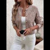Camille Sorrentino | Diamond-Knit Sweater With Button-Front Detail For Women