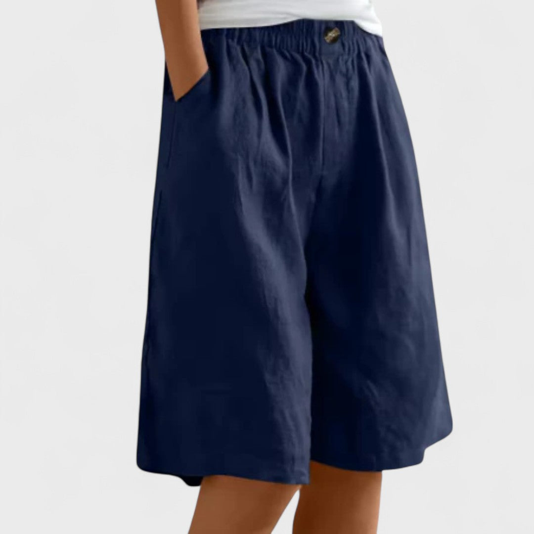 Henriette Valmonde | Army Green Linen Bermuda Shorts