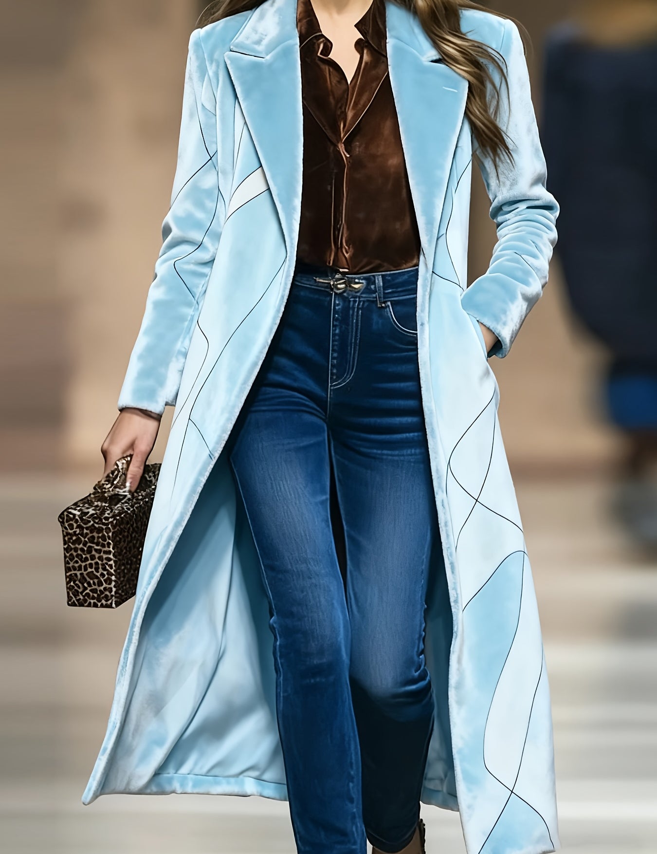 Sallie Kingswell | Velvet Long Lapel Duster Coat For Women