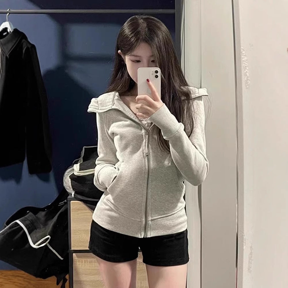 Delphine Roussel | Slim Fit Zip-Up Hoodie For Women