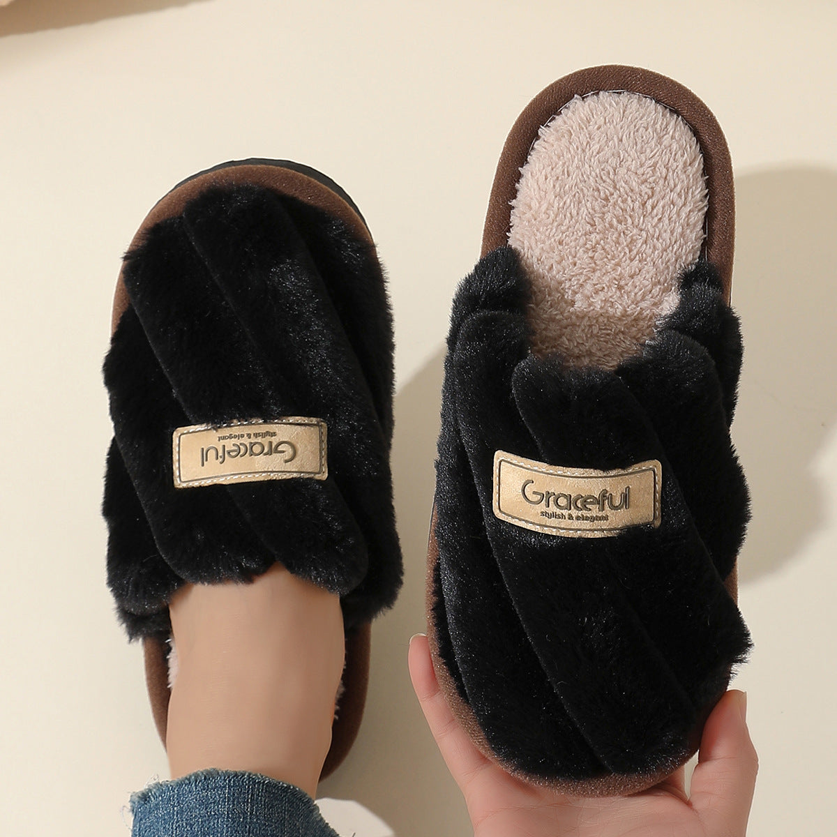 Margaux Delacroix | Fluffy Platform Slippers For Women