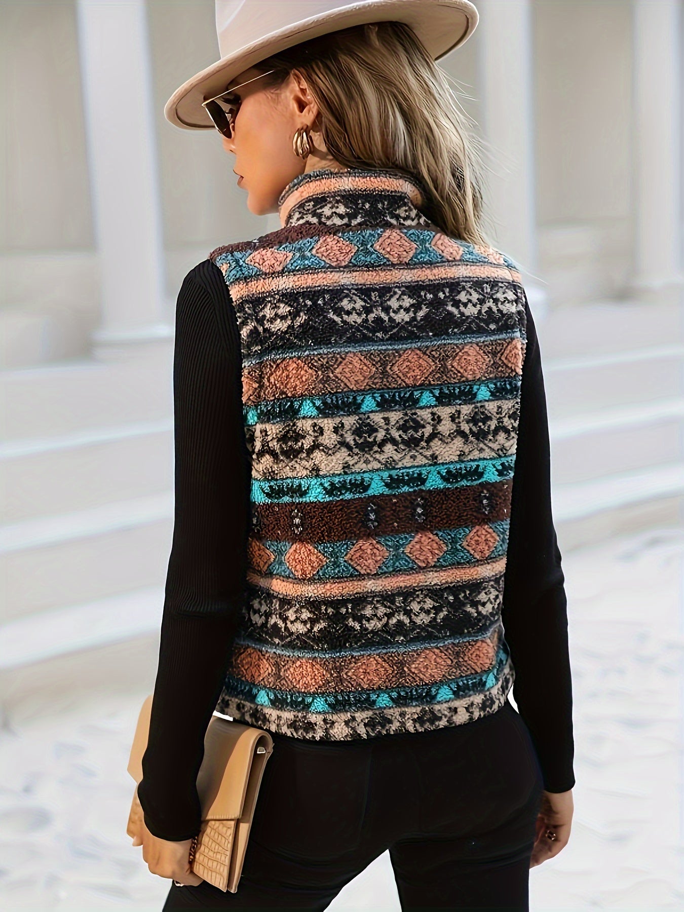 Solene Forsythe | Aztec Print Zip-Up Vest For Women
