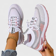 Emmeline Hartcross | Orthopedic Mesh Sneakers in Pink Beige