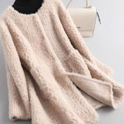 Elle Fenbrook | Mid-Length Teddy Coat For Women