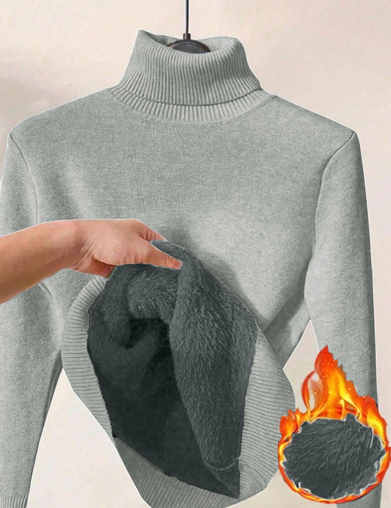 Margot Delaine | Turtleneck Fleece-Lined Sweater For Women