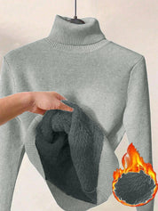 Margot Delaine | Turtleneck Fleece-Lined Sweater For Women