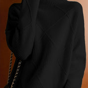 Josephine Alderidge | Diamond-Knit Turtleneck Sweater For Women
