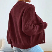 Colette Duvalier | Knitted Button-Front Cardigan For Women