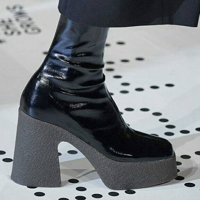 Lea Charbonneau | Chunky Platform Mid-Calf Boots For Women