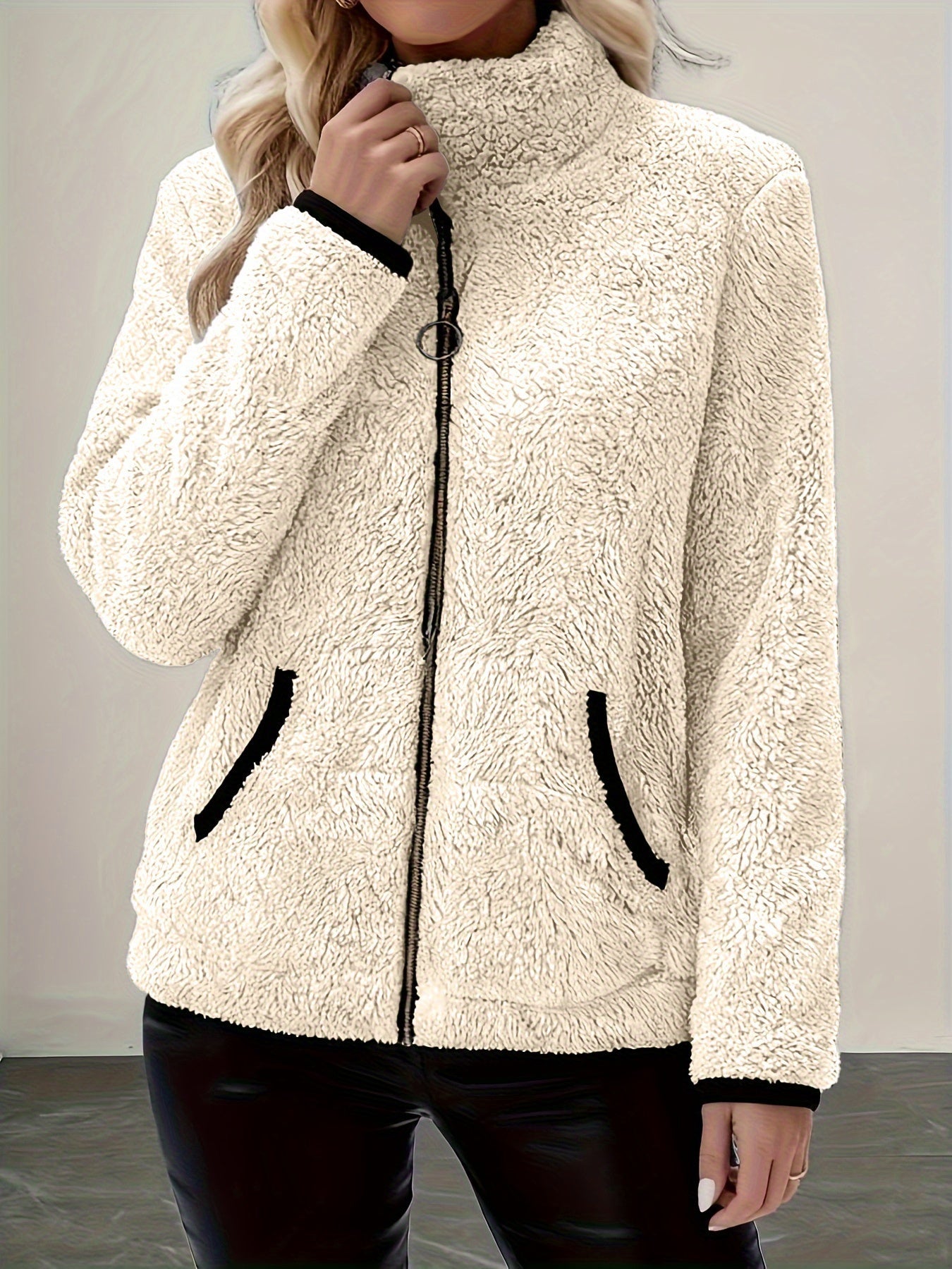 Nathalie Griswold | Plush Sherpa Zip-Up Jacket For Women