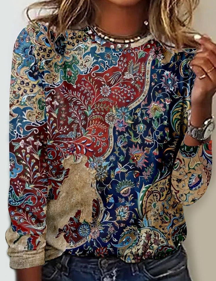 Josephine Lambert | Halloween Cat Print Long Sleeve Top For Women
