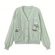 Noémie Lambert | Floral Embroidered Cardigan Sweater For Women