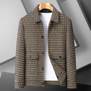 Ward Lingate | Houndstooth Button-Up Jacket For Men