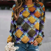 Juliette Beaumont | Patchwork Knit Sweater For Women