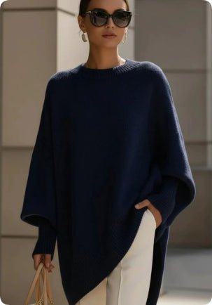 Margot Sinclair | Oversized Batwing Knit Pullover Sweater For Women