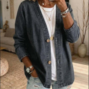 Liliane Castagne | V-Neck Linen Blouse For Women