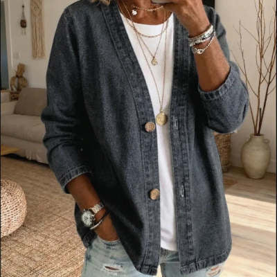Liliane Castagne | V-Neck Linen Blouse For Women