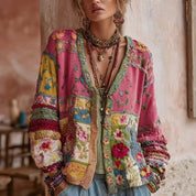 Valentina Rossi | Embroidered Floral Long-Sleeve Blouse For Women