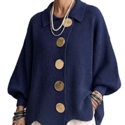 Gentry Colewood | Scalloped Hem Collared Button Cardigan For Women
