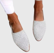 Genevra Aldenmoor | Tan Woven Leather Orthopedic Flat Loafer