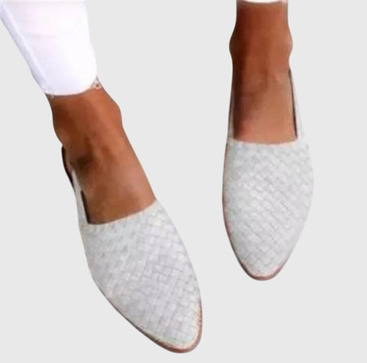 Genevra Aldenmoor | Tan Woven Leather Orthopedic Flat Loafer