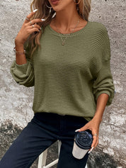 Adriana Ferretti | Waffle-Knit Sweater With Drop-Shoulder Sleeves For Women