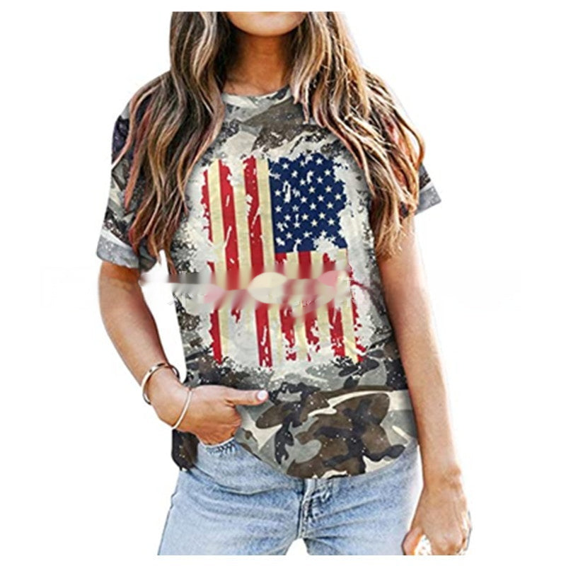 Jade Whitmore | American Flag Graphic T-Shirt For Women