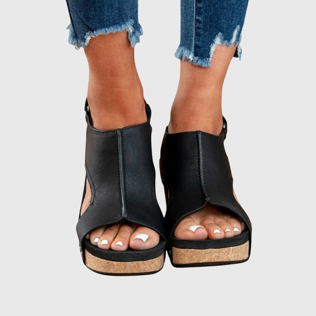 Ophelia Dunstable | Orthopedic Wedge Sandals in Taupe