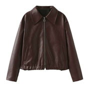 Gabrielle Montclair | Burgundy Leather Jacket For Women