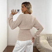 Simone Delacourt | V-Neck Button-Up Knit Cardigan For Women
