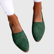 Genevra Aldenmoor | Tan Woven Leather Orthopedic Flat Loafer