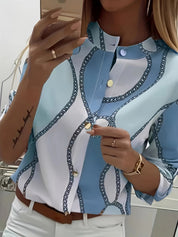 Marlène Dubosc | Chain-Print Collared Blouse For Women