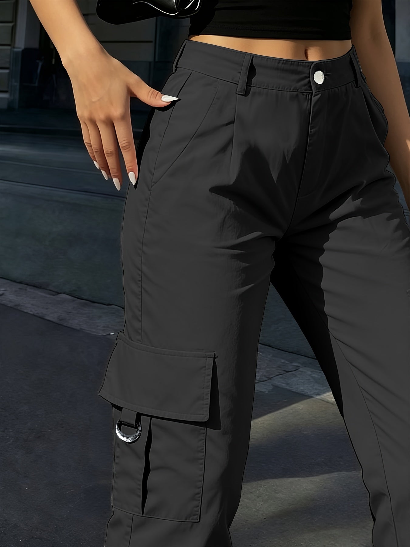 Sabine Hollande | High-Waisted Wide-Leg Cargo Pants For Women