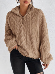 Adele Sorensen | Cable Knit Quarter-Zip Pullover For Women