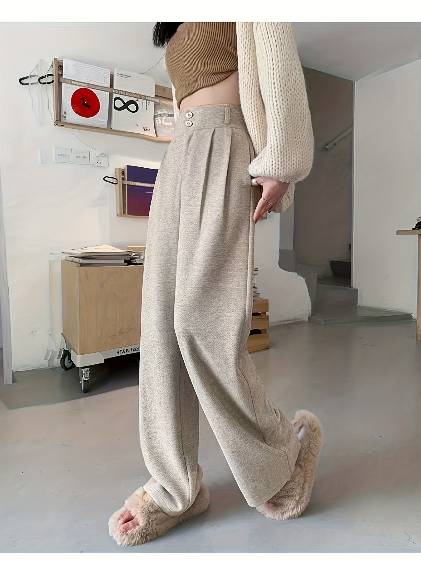 Simone Delatour | Wool-Blend Wide-Leg Trousers For Women