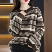Liliane Cadeau | Striped Knit Sweater For Women