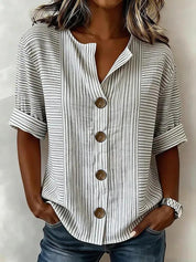 Antonella Marchese | Embroidered Floral Button-Up Blouse For Women