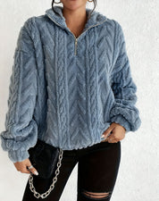 Adele Sorensen | Cable Knit Quarter-Zip Pullover For Women
