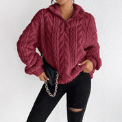 Adele Sorensen | Cable Knit Quarter-Zip Pullover For Women