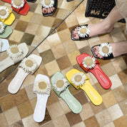 Adriana Bellucci | Daisy Flower Flat Slide Sandals For Women